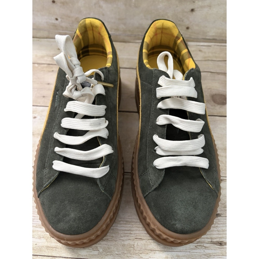 Fenty x Puma By Rihanna Women Green/Yellow Suede Cleated Creeper Size 8.5